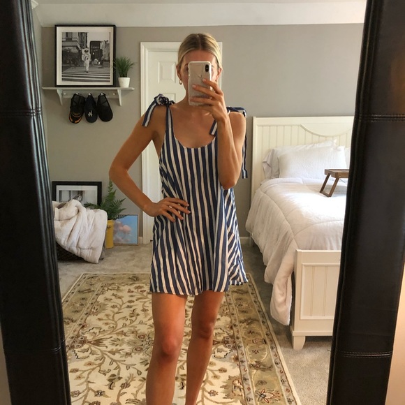 Buddy Love Dresses & Skirts - Blue and White Striped Shift Dress
